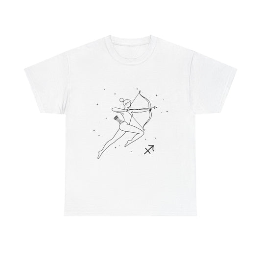 Sagittarius Zodiac Sign T-Shirt, Minimalist Sagittarius Astrology Tee, Celestial Line Art Sagittarius Shirt, Spiritual Sagittarius Gift Idea