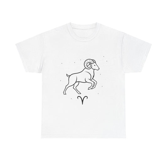 Aries Zodiac Sign T-Shirt, Minimalist Aries Astrology Tee, Celestial Line Art Aries Shirt, Horoscope Graphic Tee, Spiritual Aries Gift Idea