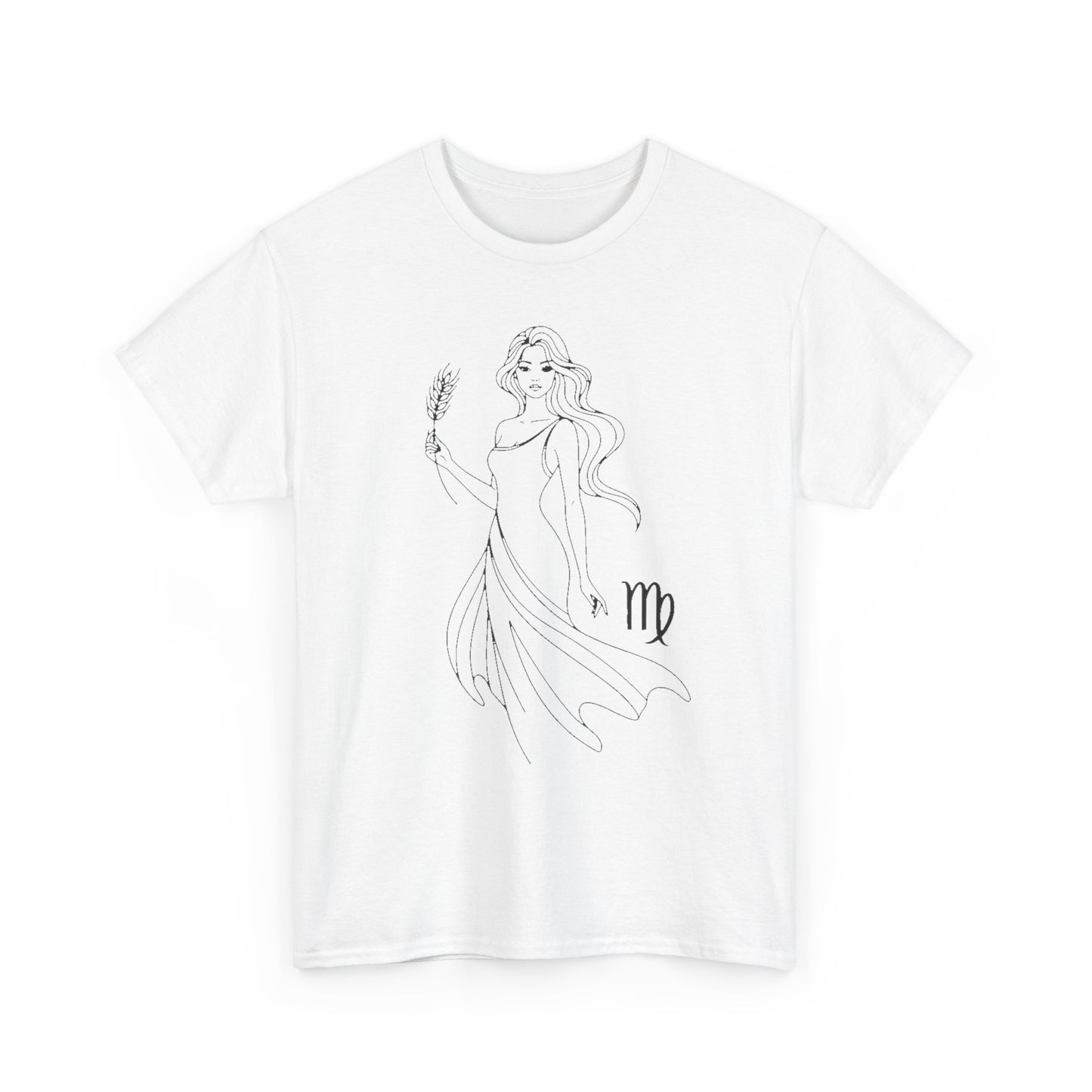 Virgo Zodiac Sign T-Shirt, Minimalist Virgo Astrology Tee, Celestial Line Art Virgo Shirt, Horoscope Graphic Tee, Spiritual Virgo Gift Idea