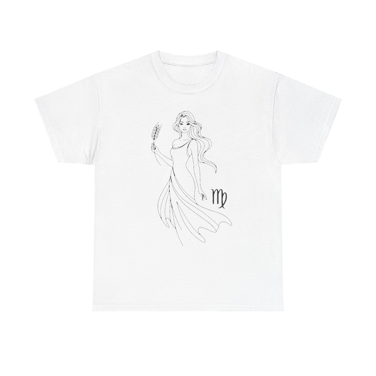 Virgo Zodiac Sign T-Shirt, Minimalist Virgo Astrology Tee, Celestial Line Art Virgo Shirt, Horoscope Graphic Tee, Spiritual Virgo Gift Idea