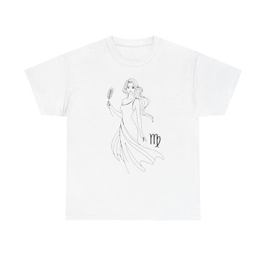 Virgo Zodiac Sign T-Shirt, Minimalist Virgo Astrology Tee, Celestial Line Art Virgo Shirt, Horoscope Graphic Tee, Spiritual Virgo Gift Idea