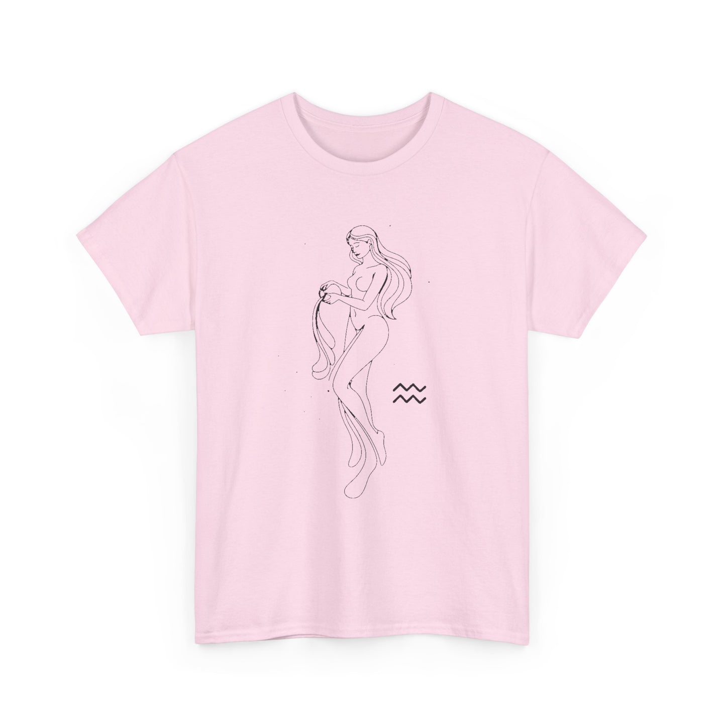 Aquarius Zodiac Sign T-Shirt, Minimalist Aquarius Astrology Tee, Celestial Line Art Aquarius Shirt, Horoscope Graphic Tee,Aquarius Gift Idea