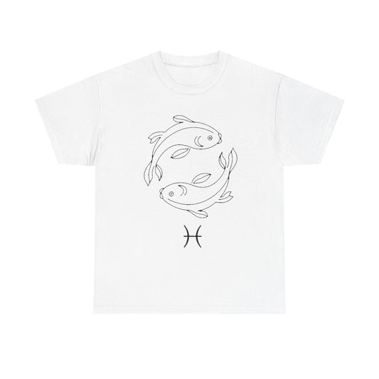 Pisces Zodiac Sign T-Shirt, Minimalist Pisces Astrology Tee,Celestial Line Art Pisces Shirt,Horoscope Graphic Tee,Spiritual Pisces Gift Idea