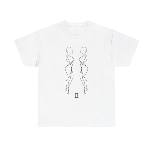 Gemini Zodiac Sign T-Shirt,Minimalist Gemini Astrology Tee,Celestial Line Art Gemini Shirt,Horoscope Graphic Tee, Spiritual Gemini Gift Idea